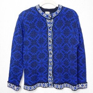 L.L. Bean 100% Merino Wool Button Close Women’s Knit Cardigan Sweater Nordic